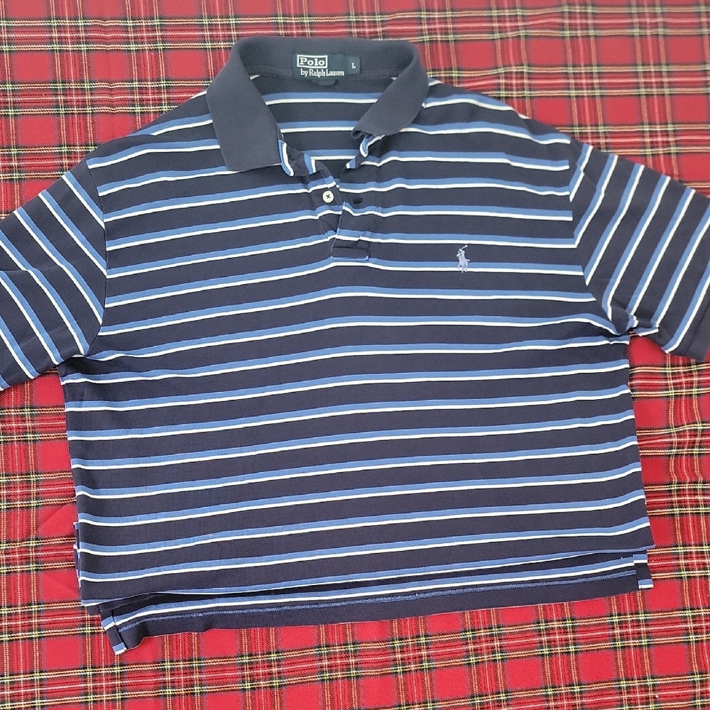 Polo Ralph Lauren Navy Striped Polo Shirt